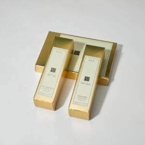 wholesale and custom gold perfume and cosmetic boxes