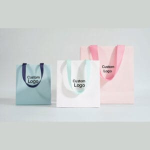 Customizable multi-colored shopping paper bags