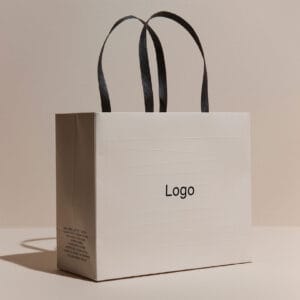 white shopping bags are available for customization.