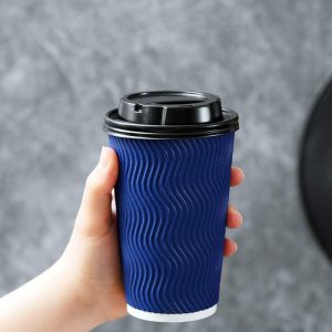 Customized blue texture paper cup manufacturer
