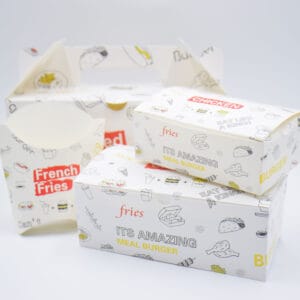 Customized fried chicken and fries burger box set