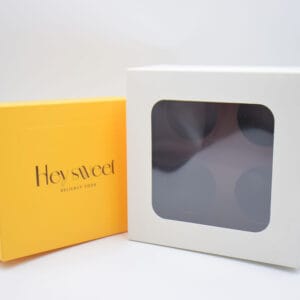 custom white and yellow paper box