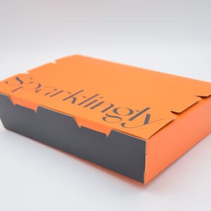 custom orange paper box with logo wholesale