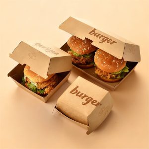 Wholesale custom kraft paper burger boxes