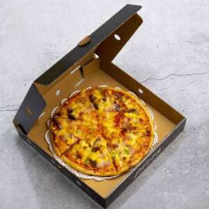 custom black pizza box