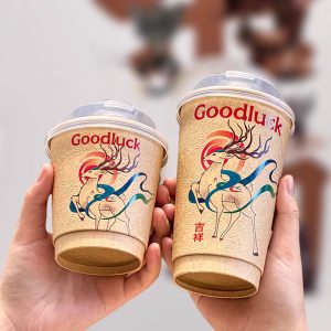 custom paper cups with UV printing and embossing processes supplier