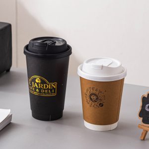 Custom gold stamping black paper cups wholesale