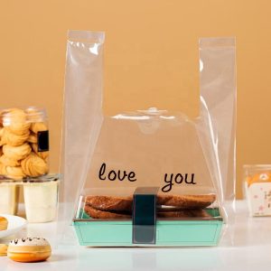 Customized transparent plastic bags wholesale food takeout bags