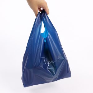 Custom printed blue plastic bag wholesale