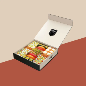 Black print sushi box wholesale