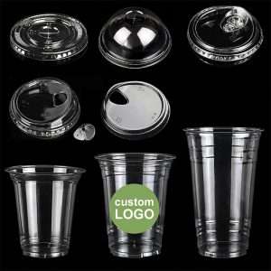 Custom Transparent PET Plastic Cups Wholesale Disposable Beverage Cups