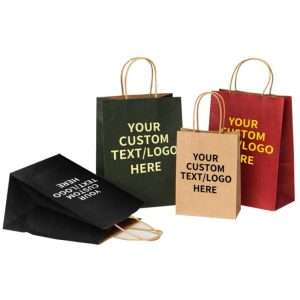 Custom kraft paper bag with logo and handles wholesale