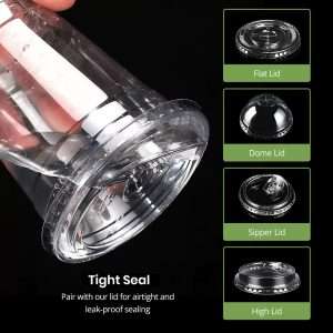 Custom Transparent PET Plastic Cups Wholesale Disposable Beverage Cups